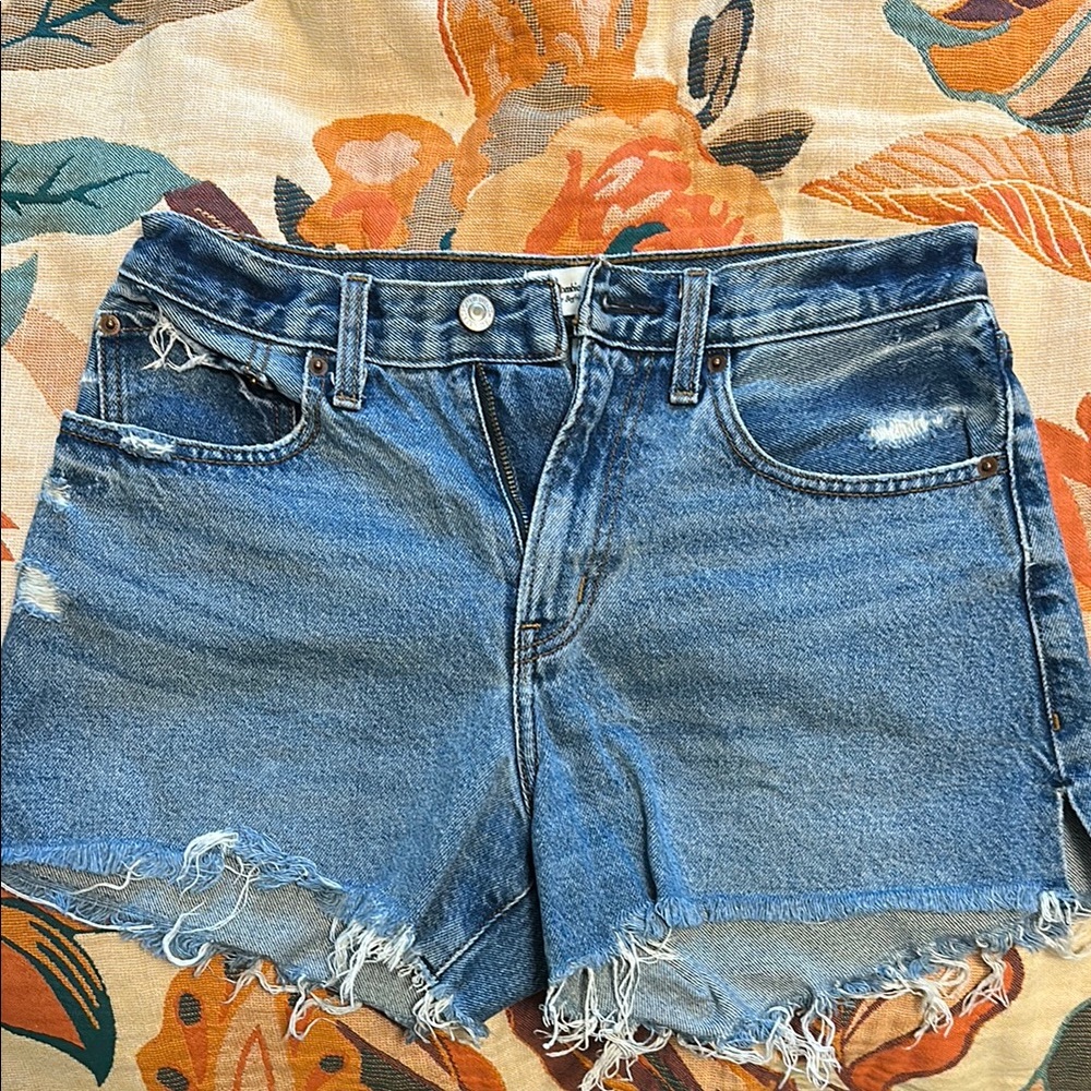 Denim Blue Women's Distressed Shorts